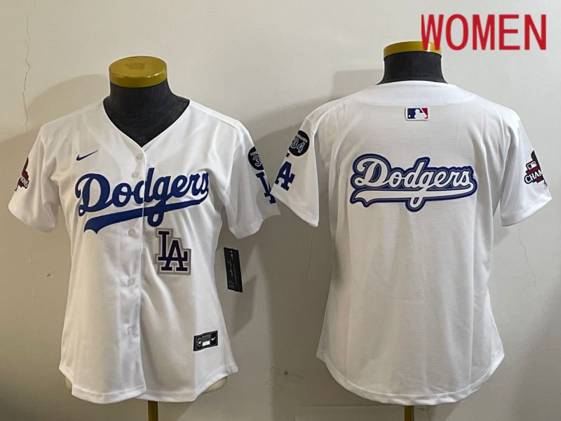 Women Los Angeles Dodgers Blank White Game 2024 Nike MLB Jersey style 12096